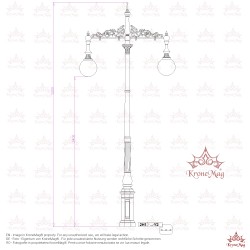 Straßenlaterne Kandelaber aus Gusseisen 2H1-Y2