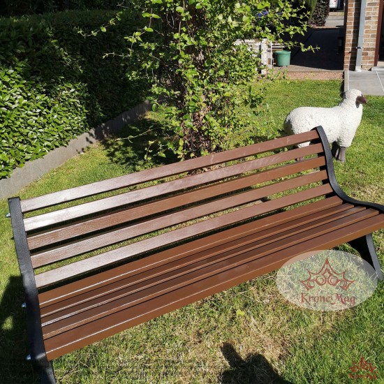 Parkbank,Sitzbank mit Rückenlehne aus Gusseisen und Holzauflage 700