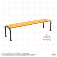 Parkbank, Sitzbank ohne Rückenlehne aus Metall mit Holz BILSTON