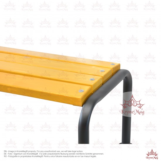 Parkbank,Sitzbank ohne Rückenlehne aus Metall mit Holz BILSTON