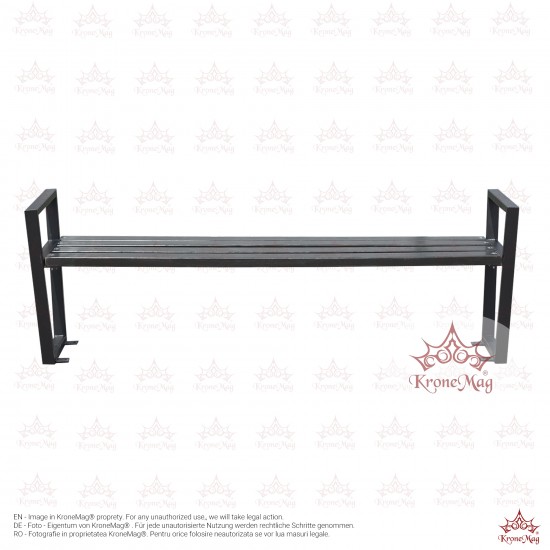 Parkbank,Sitzbank ohne Rückenlehne aus Metall mit Holz THAVIS.B