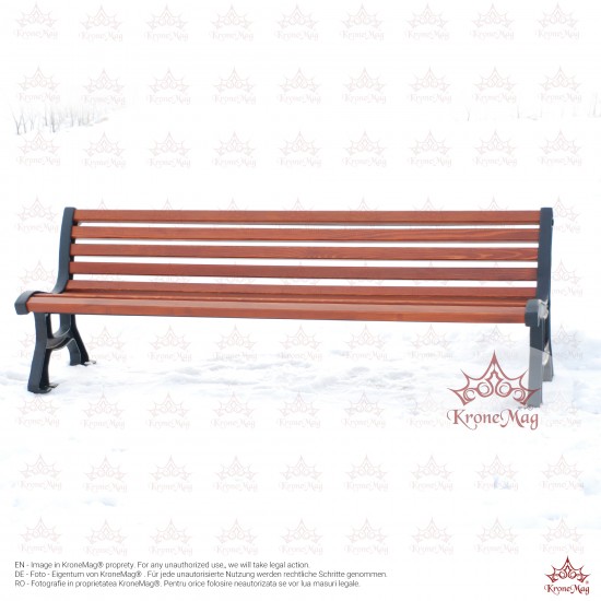 Parkbank,Sitzbank mit Rückenlehne aus Gusseisen und Holzauflage 700