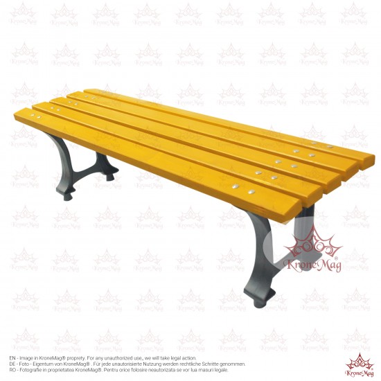 Parkbank,Sitzbank ohne Rückenlehne aus Gusseisen und Holzauflage 711