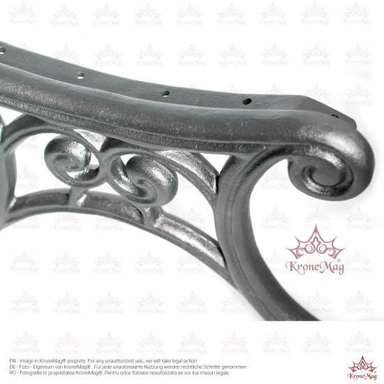 Parkbank,Sitzbank ohne Rückenlehne aus Gusseisen und Holzauflage 717