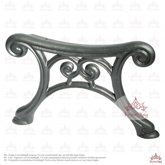 Parkbank,Sitzbank ohne Rückenlehne aus Gusseisen und Holzauflage 717