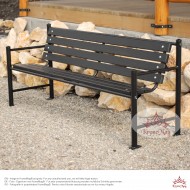 Parkbank, Sitzbank Metall Holz STOCKHOLM