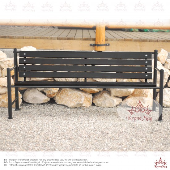 Parkbank,Sitzbank Metall Holz STOCKHOLM