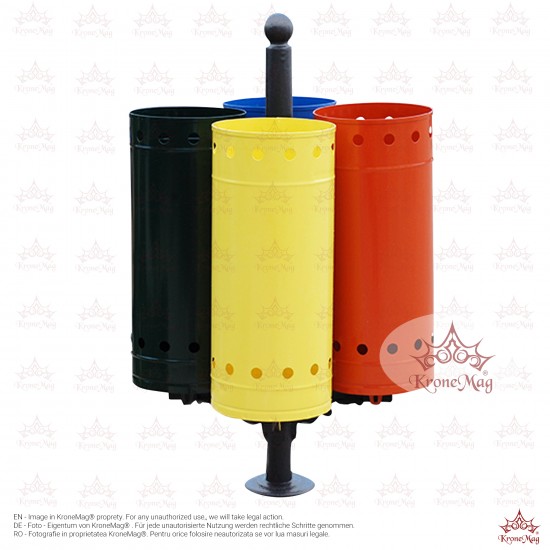 Abfallbehälter für Parkanlagen URBAN REC 4 - Selektiv