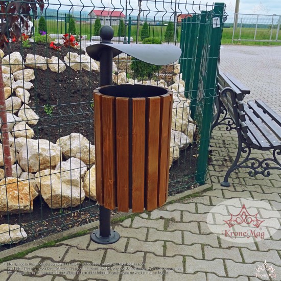 Abfallbehälter für Außen URBAN 1.RVL.R mit Schutzdach