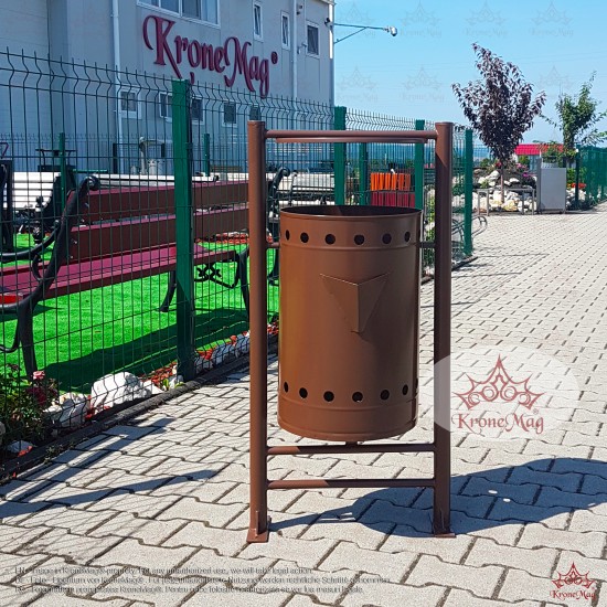 Abfallbehälter für Außen URBAN 22.CS mit Schutzdach und Aschenbecher