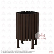 Abfallbehälter für Parkanlagen mit Holzverkleidung URBAN 5