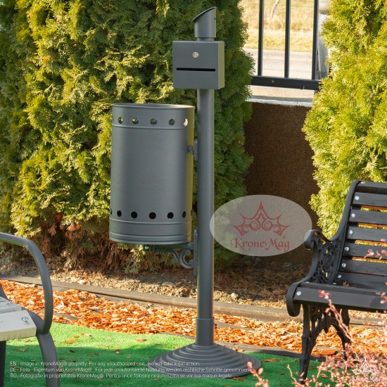 Abfallbehälter für Außen URBAN 1.SRT mit Ascher Abfallbehälter für Außen URBAN 1.SRT mit Ascher