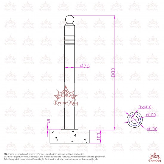 Absperrpfosten,Poller,Pfosten DEL-6F Absperrpfosten,Poller,Pfosten DEL-6F