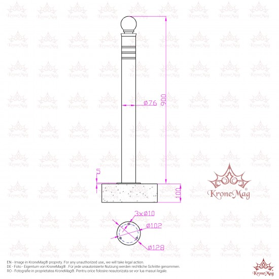 Absperrpfosten,Poller,Pfosten DEL-5F Absperrpfosten,Poller,Pfosten DEL-5F