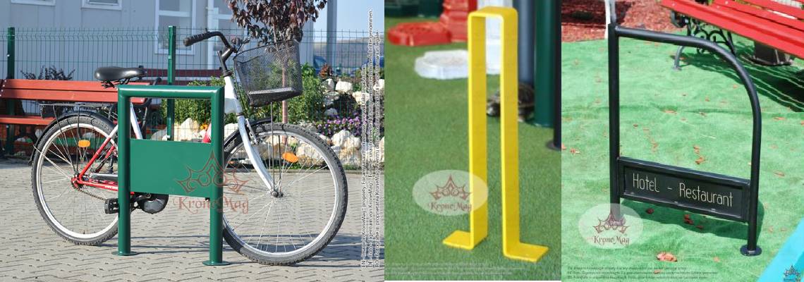 Fahrradträger und Begrenzungsäulen Fahrradträger und Begrenzungsäulen