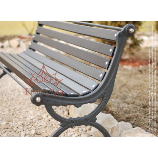 Parkbank,Sitzbank mit Rückenlehne aus Gusseisen und Holz 710