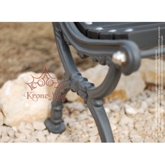 Parkbank,Sitzbank mit Rückenlehne aus Gusseisen und Holz 710