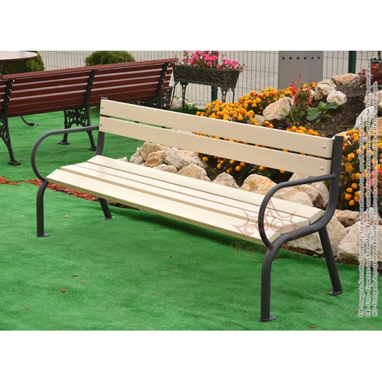 Parkbank,Sitzbank Metall Holz KASSEL