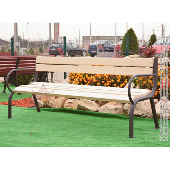 Parkbank,Sitzbank Metall Holz KASSEL