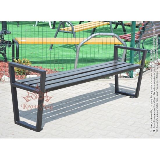 Parkbank, Sitzbank ohne Rückenlehne aus Metall THAVIS.B :: KroneMag