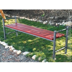 Parkbank, Sitzbank ohne Rückenlehne aus Metall mit Holz GOTHENBURG