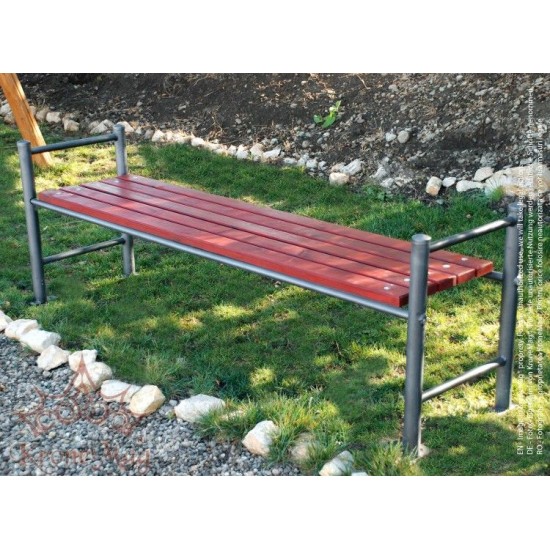 Parkbank,Sitzbank ohne Rückenlehne aus Metall mit Holz GOTHENBURG