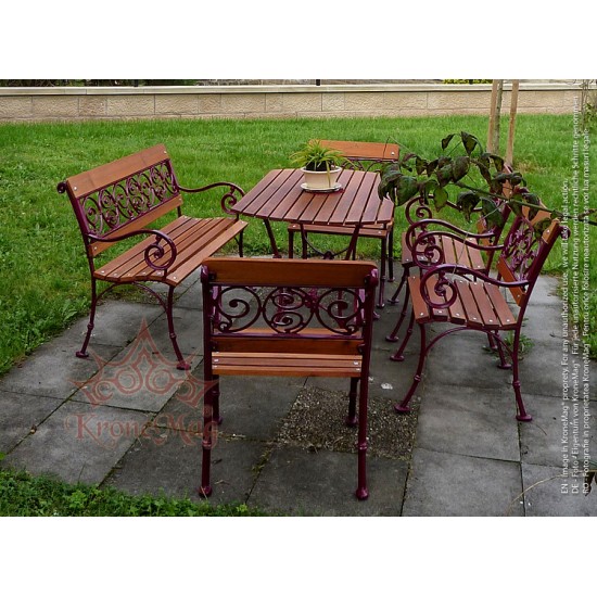 Klassische Gartenmobel Set Aus Aluminium Und Holz Malaga 4fb