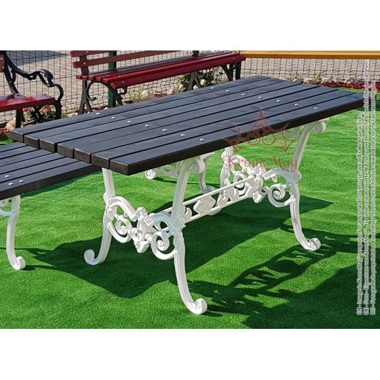 Gartenmöbel Set Holz Gusseisen