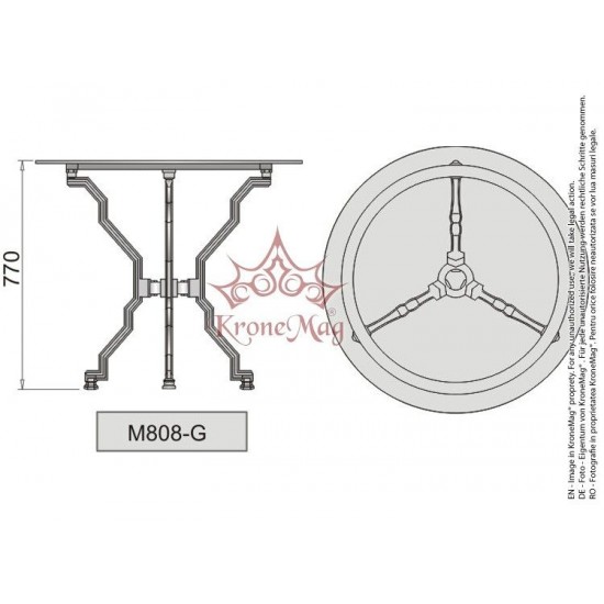 Gartentisch,Terrassentisch mit Gusseisenbeine M808-G