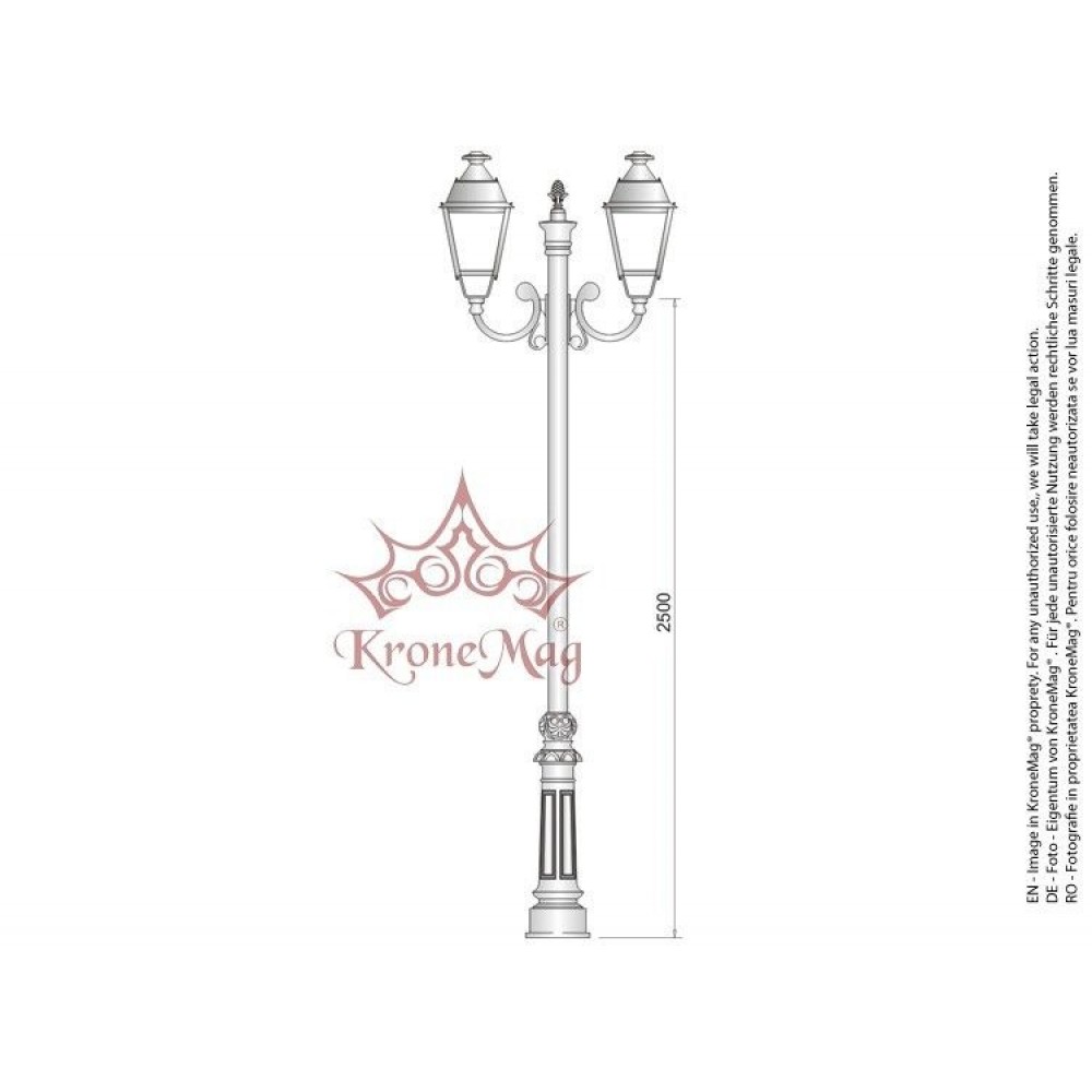 Kandelaber, Gusseisen Masten für Straßenbeleuchtung VILLA-2 :: KroneMag
