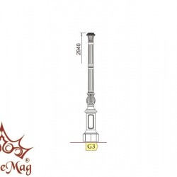 Historische Kandelaber Mastleuchten aus Gusseisen G3-S3