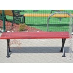 Parkbank, Sitzbank ohne Rückenlehne aus Metall mit Holz UTAH