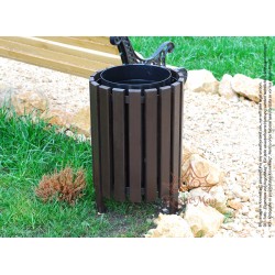 Abfallbehälter für Parkanlagen mit Holzverkleidung URBAN 6