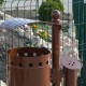 Abfallbehälter für Außen mit Ascher URBAN 1.CST mit Schutzdach Abfallbehälter für Außen mit Ascher URBAN 1.CST mit Schutzdach