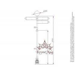 Wegweiser mit Standleuchte aus Gusseisen-Metall UNIO-M87-INDICO-3