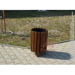 Abfallbehälter für Parkanlagen mit Holzverkleidung URBAN 6